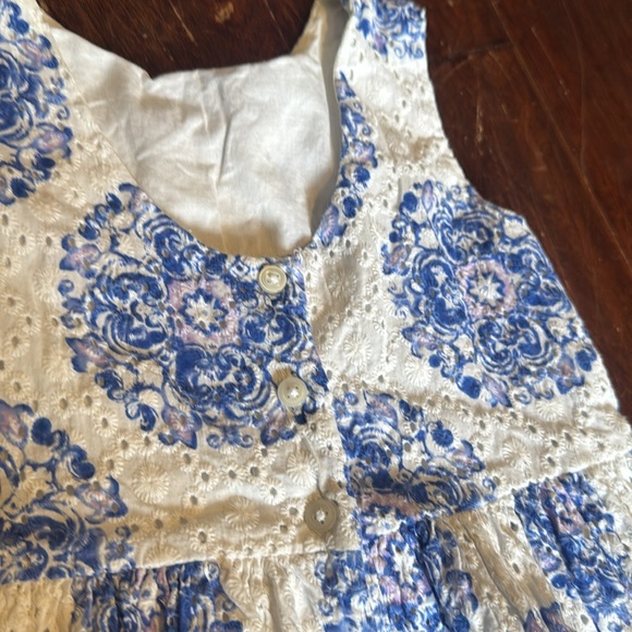 Janie and Jack Blue and White Floral Dress - Picture 6 of 9